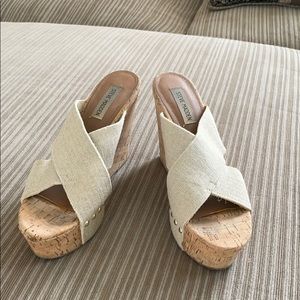 Steve Madden tan wedges - size 8